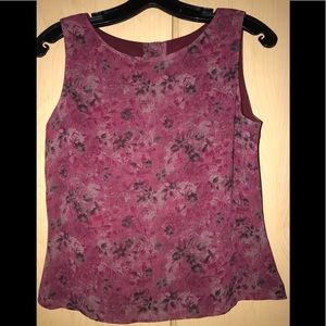 Red Printed sleeveless blouse-6P- Charter House.